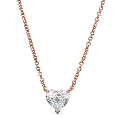 14K Rose Gold Pendant Necklace With 0.63 Carats Natural Diamond