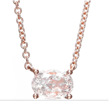 14K Rose Gold Pendant Necklace With 0.54 Carats Natural Diamond