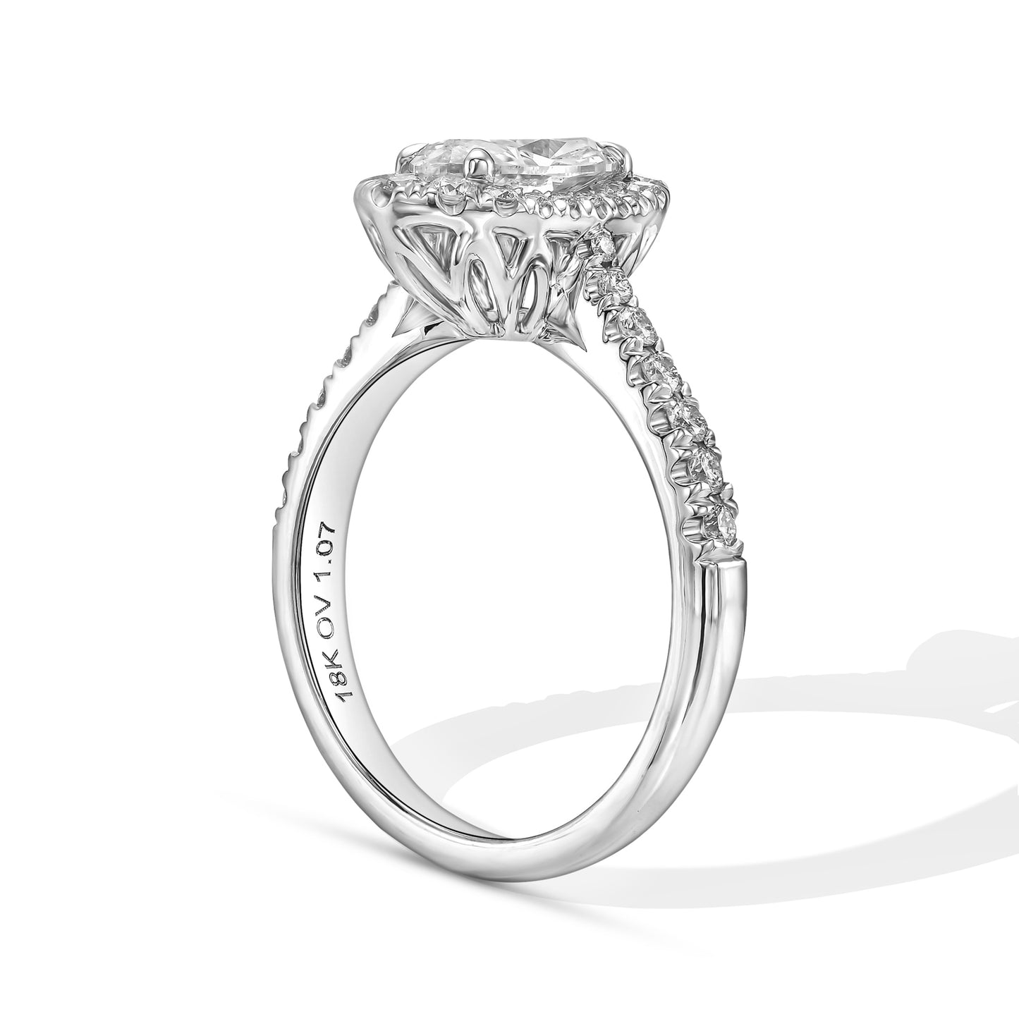 18K White Gold Engagement Ring With 1.52 TCW Natural Diamond