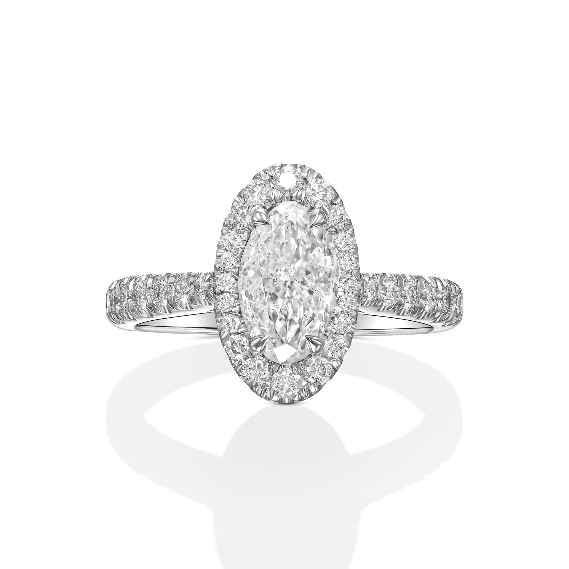 18K White Gold Engagement Ring With 1.52 TCW Natural Diamond