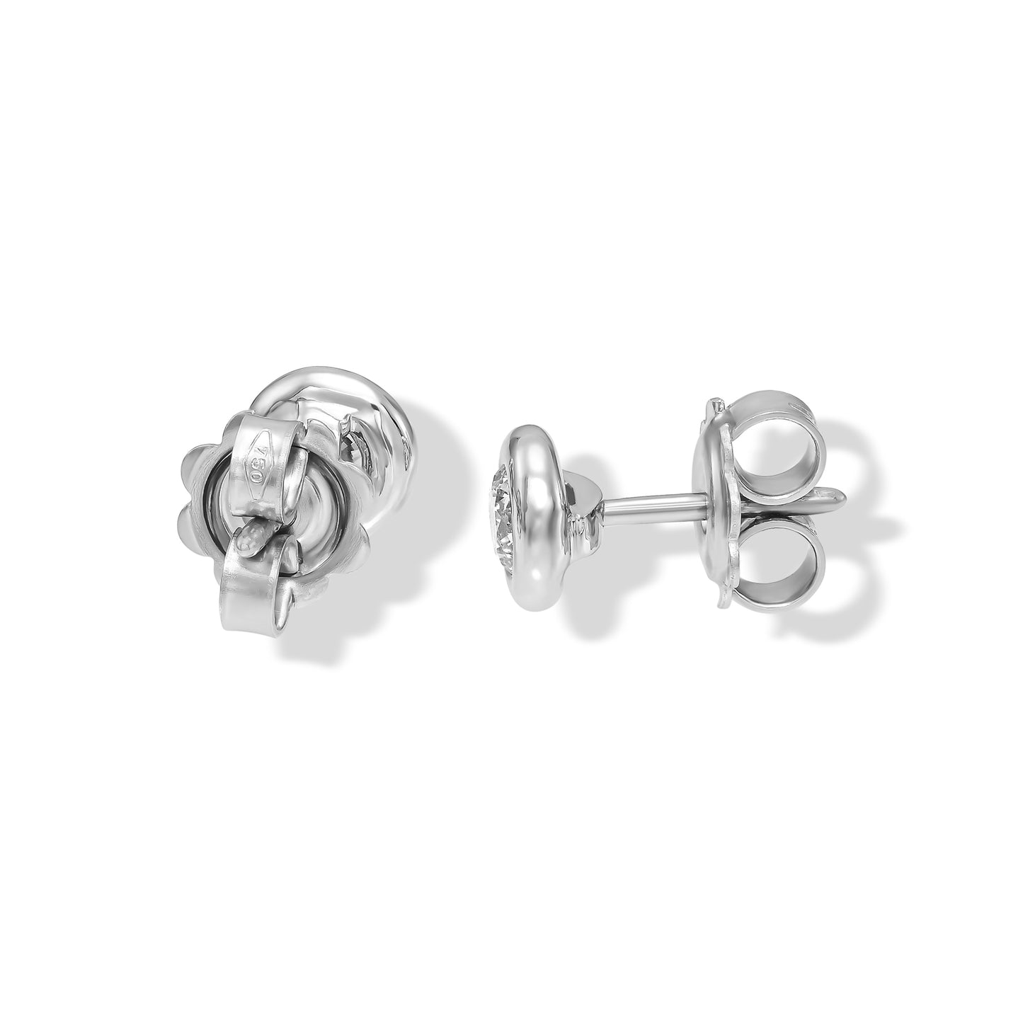 18K White Gold Stud Earrings With 0.43 TCW Natural Diamond