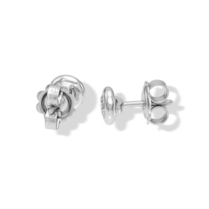 18K White Gold Stud Earrings With 0.43 TCW Natural Diamond