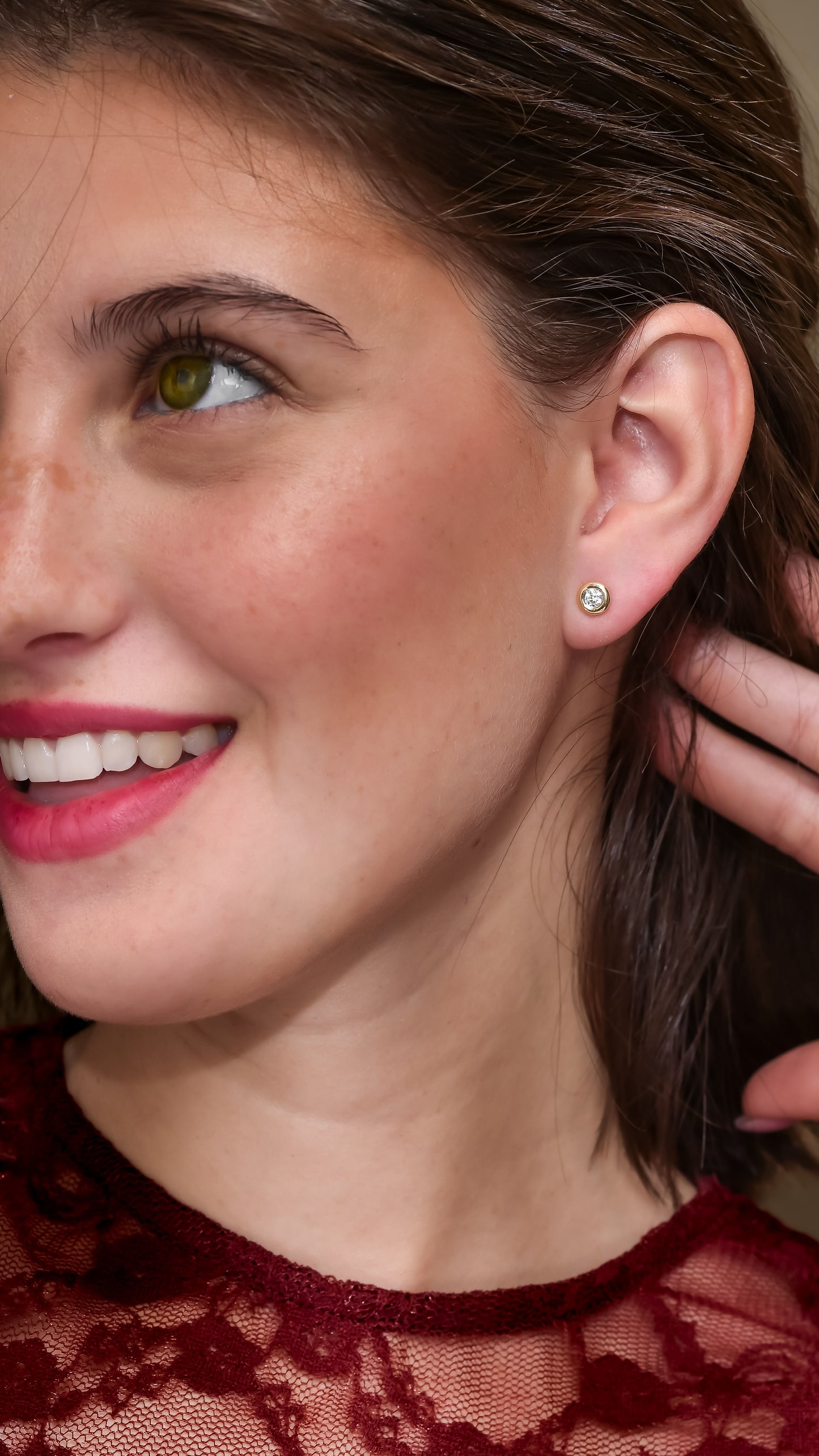 18K Yellow Gold Stud Earrings With 0.28 TCW Natural Diamond