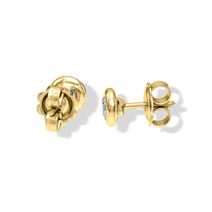 18K Yellow Gold Stud Earrings With 0.28 TCW Natural Diamond