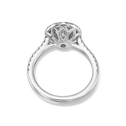 14K White Engagement Ring With 0.94 TCW Natural Diamond
