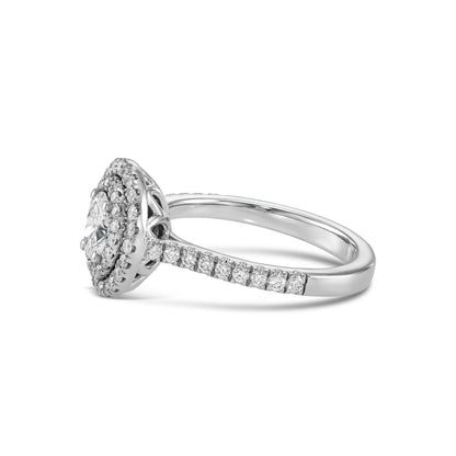 14K White Engagement Ring With 0.94 TCW Natural Diamond