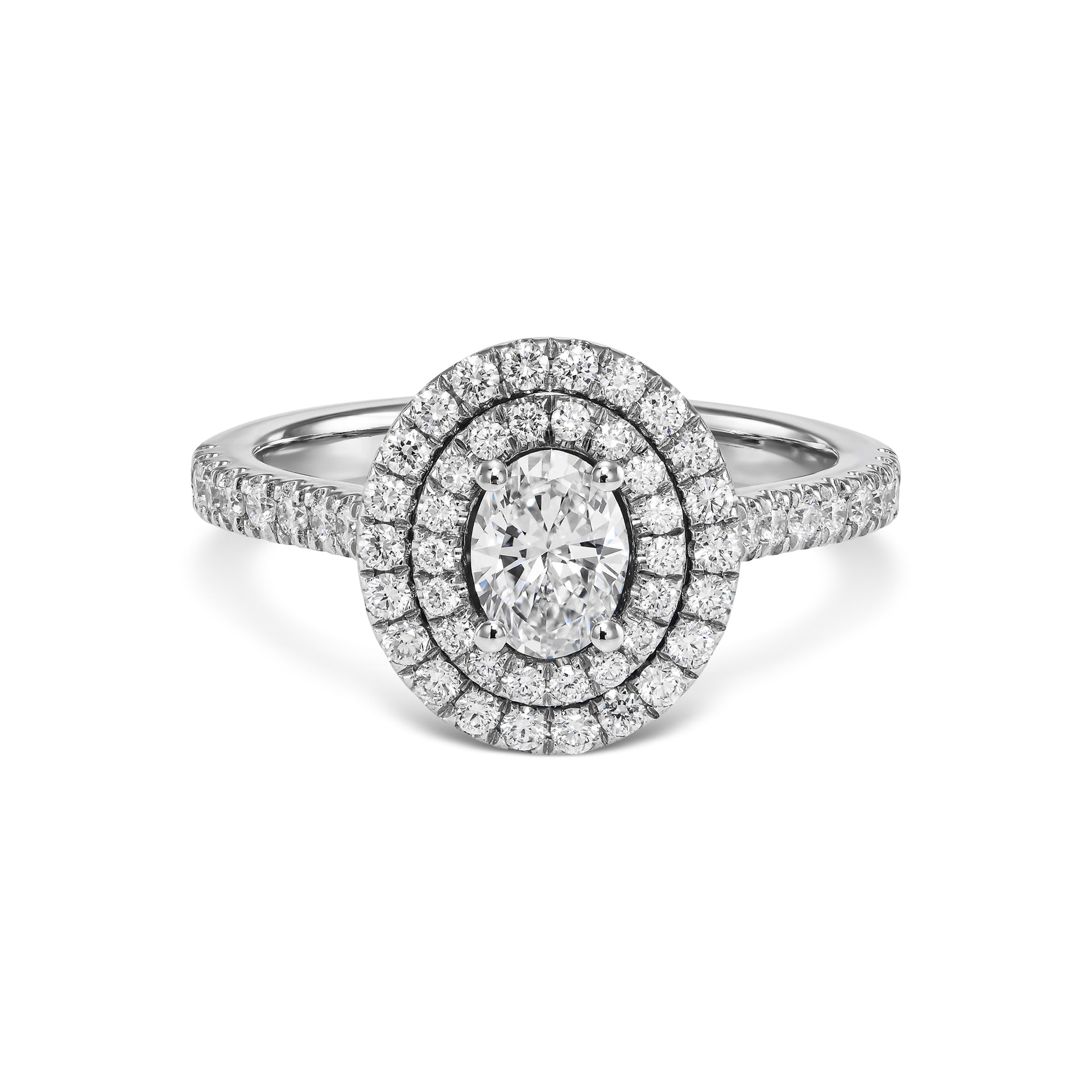 14K White Engagement Ring With 0.94 TCW Natural Diamond