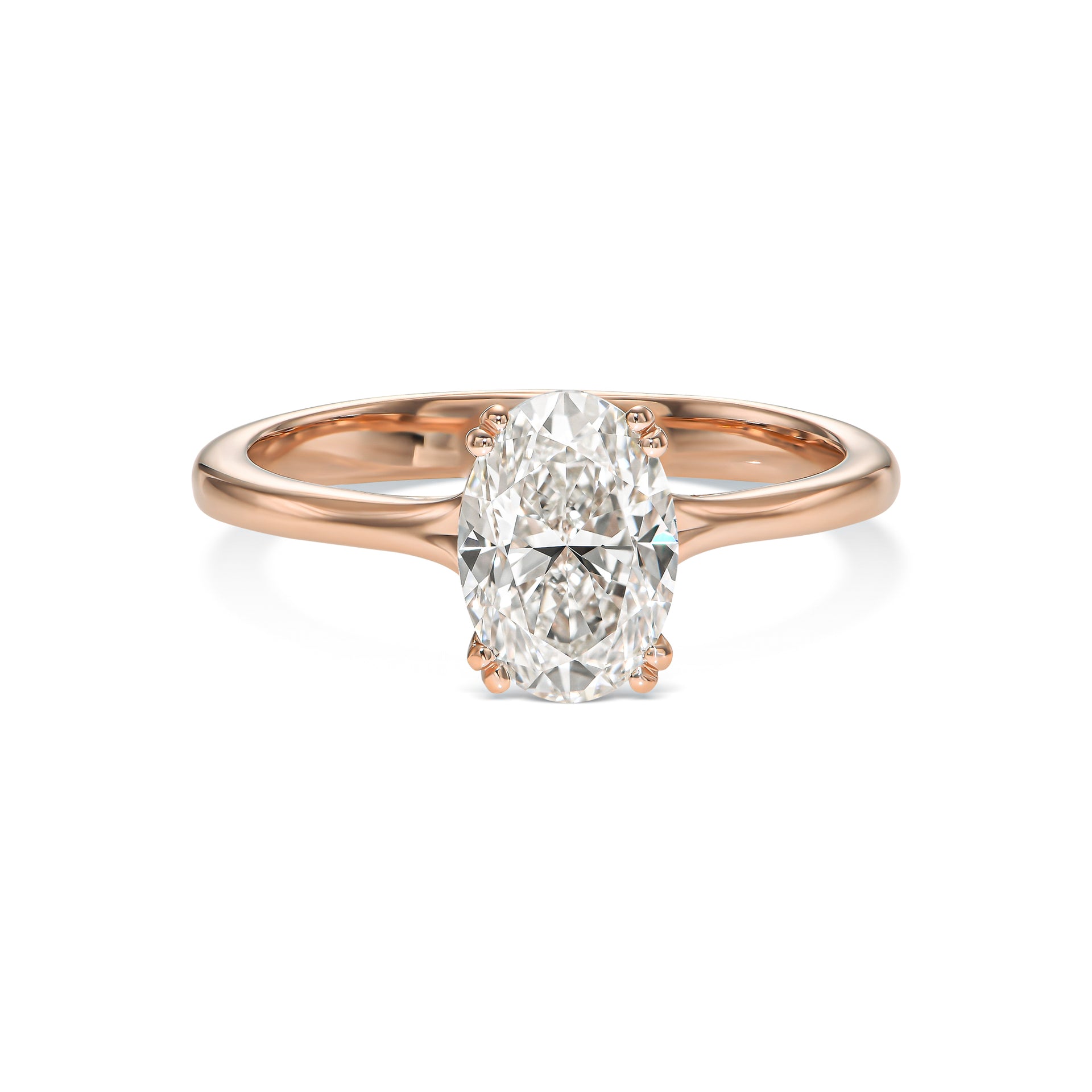 14K Rose Solitaire Ring With 1.50 TCW Natural Diamond