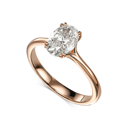 14K Rose Solitaire Ring With 1.50 TCW Natural Diamond