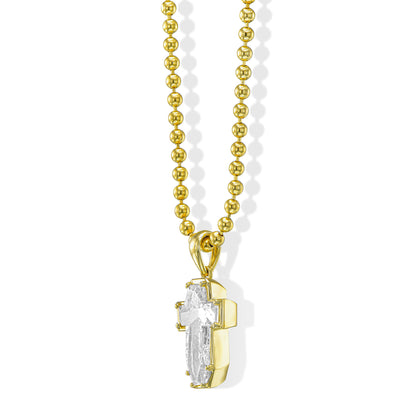 18K Yellow Gold Cross Pendant With 2.28 TCW Natural Diamond