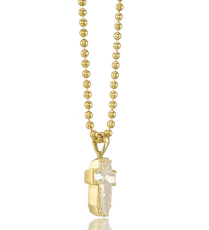 18K Yellow Gold Cross Pendant With 2.28 TCW Natural Diamond