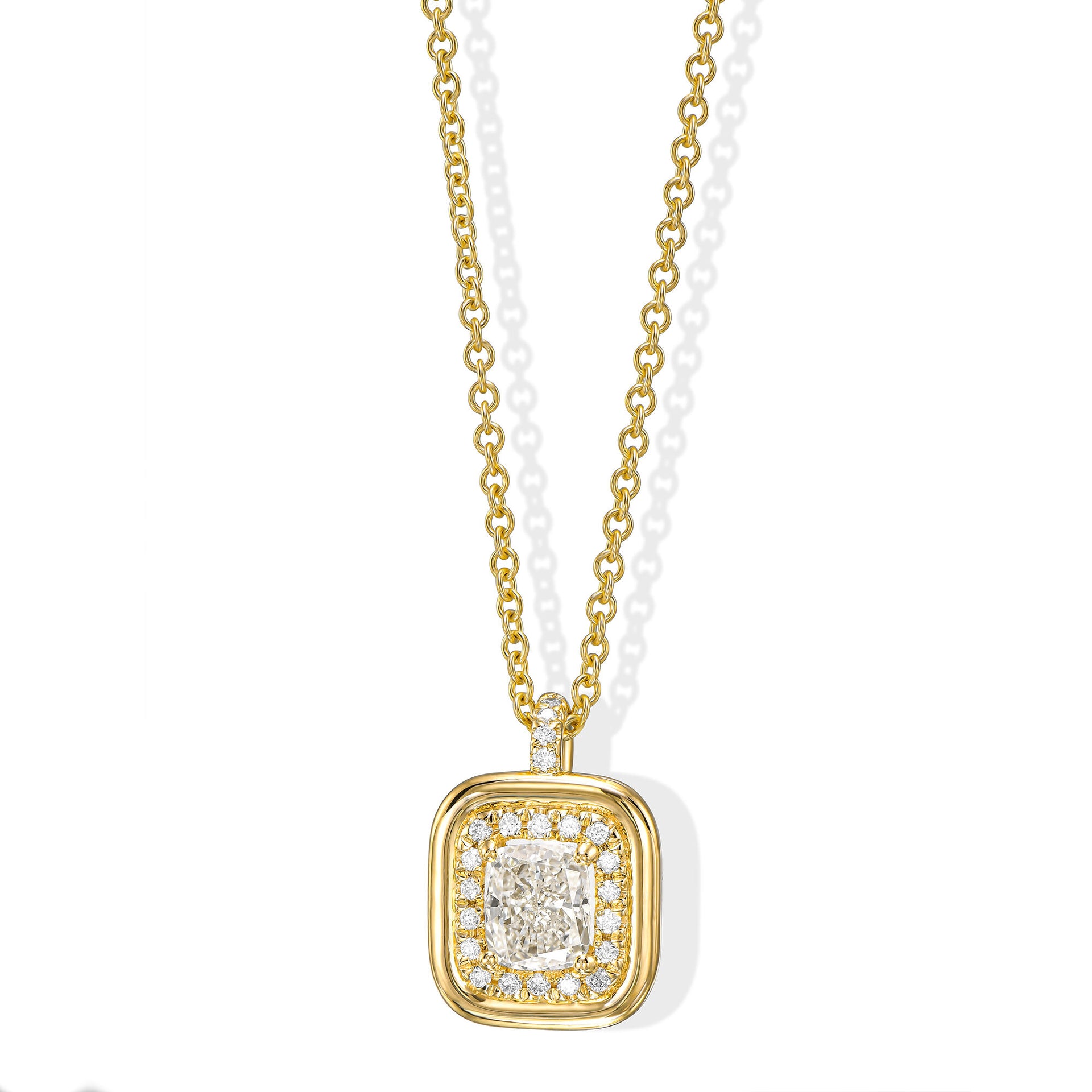 18K Yellow Gold Pendant Necklace With 0.50 TCW Natural Diamond