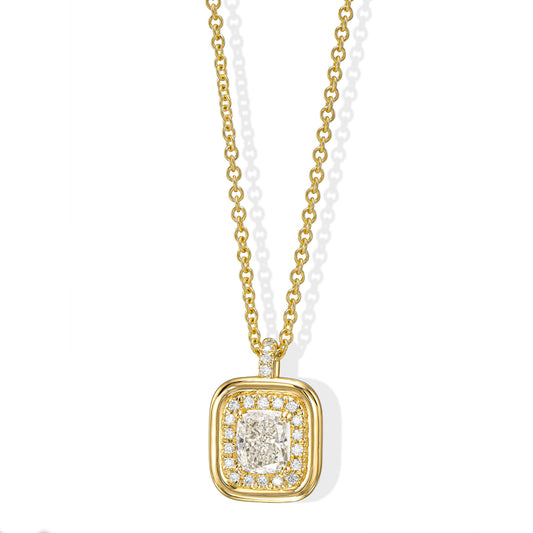 18K Yellow Gold Pendant Necklace With 0.50 TCW Natural Diamond