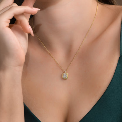 18K Yellow Gold Pendant Necklace With 0.50 TCW Natural Diamond