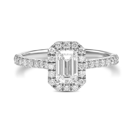 18K White Gold Engagement Ring With 0.94 TCW Natural Diamond