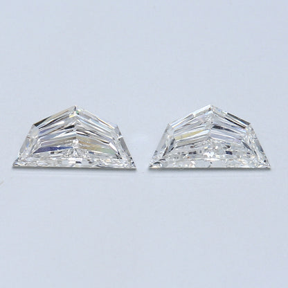 1.28 TCW Pair of Epaulette Shape Natural Loose Diamonds