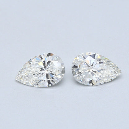 1.13 TCW Pair of Pear Shape Natural Loose Diamonds