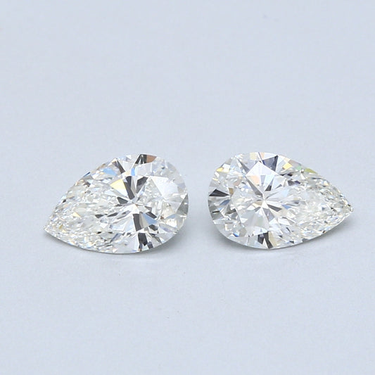 1.13 TCW Pair of Pear Shape Natural Loose Diamonds