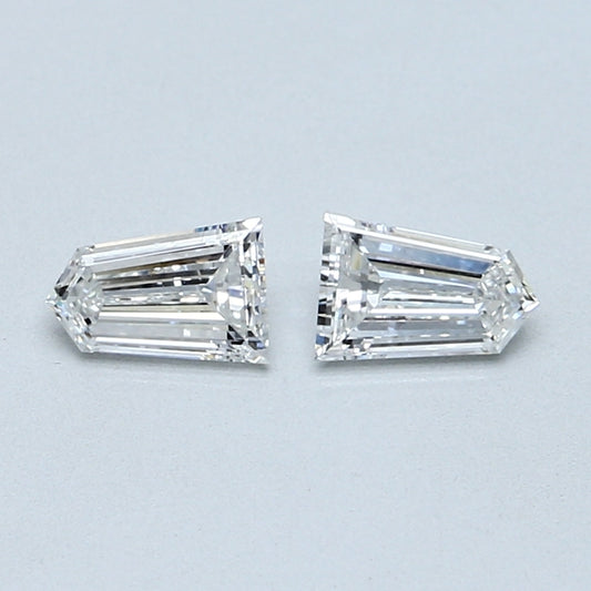 0.60 TCW Pair of Tapered Bullet Shape Natural Loose Diamonds