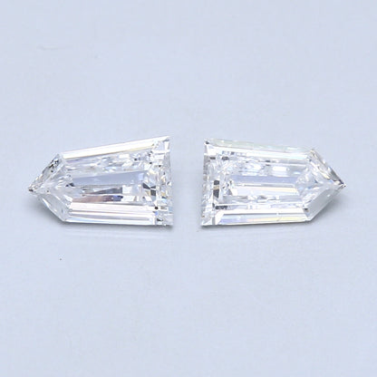 1.12 TCW Pair of Tapered Bullet Shape Natural Loose Diamonds
