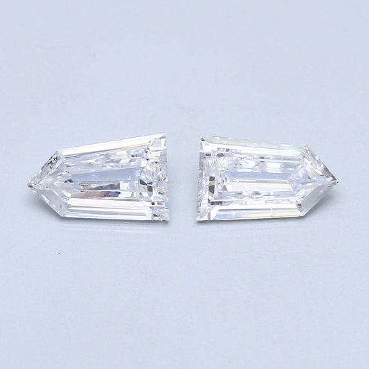 1.12 TCW Pair of Tapered Bullet Shape Natural Loose Diamonds