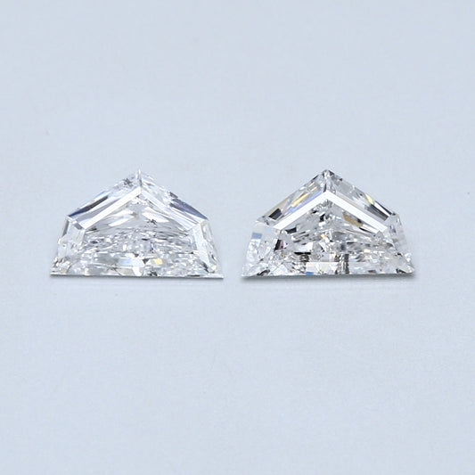 0.89 TCW Pair of Epaulette Shape Natural Loose Diamonds