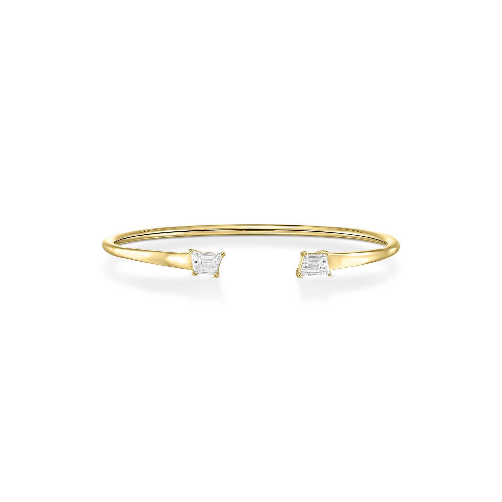 1.14tcw Pair of Trapezes Natural Diamond in 18k White Gold Bangle