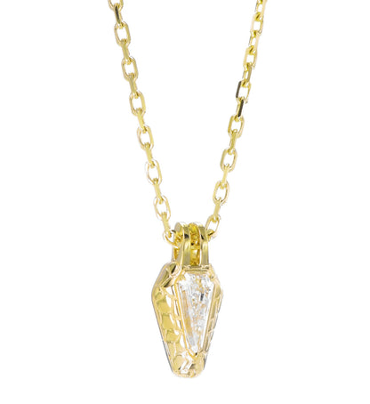 18k Yellow Gold "The Snake" Pendant Necklace With 0.96ct Kite Shape Natural Diamond