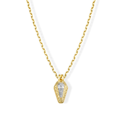 18k Yellow Gold The Snake Pendant Necklace With 0.96ct Kite Shape Natural Diamond
