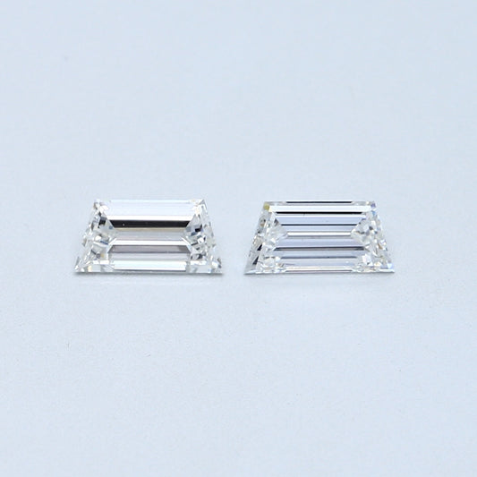 0.58 TCW Pair of Trapeze Cut Natural Loose Diamond