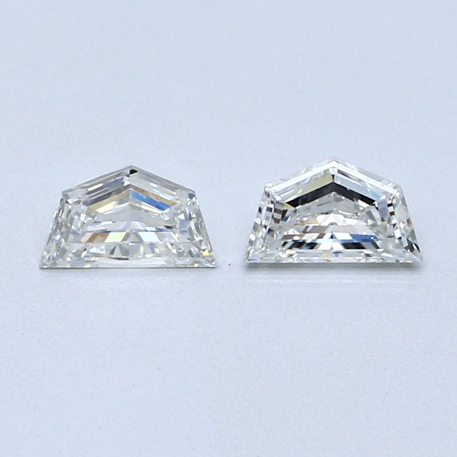 0.77 TCW Pair of Epaulette Cut Natural Loose Diamond