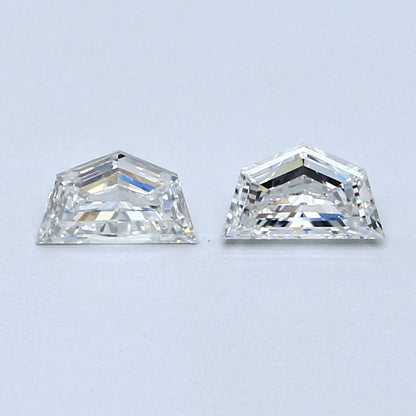 0.77 TCW Pair of Epaulette Cut Natural Loose Diamond