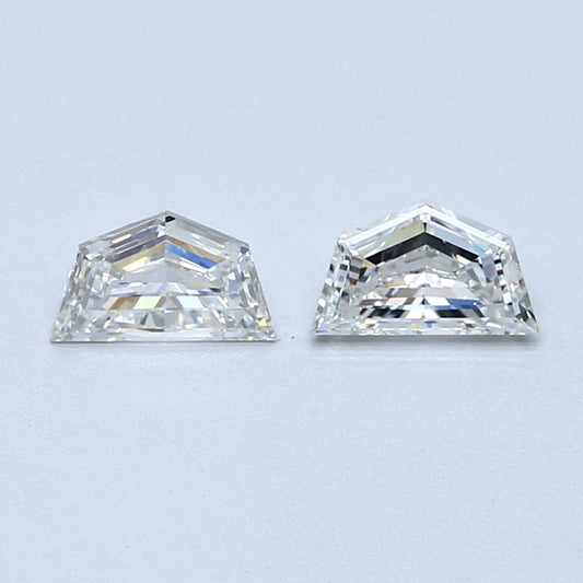 0.77 TCW Pair of Epaulette Cut Natural Loose Diamond