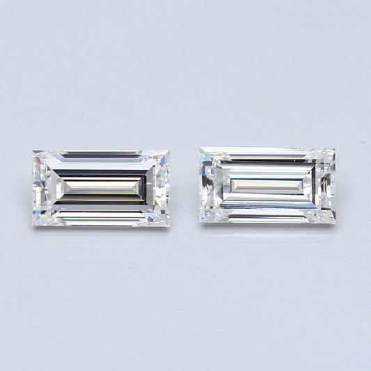 1.57 TCW Pair of Baguette Cut Natural Loose Diamond
