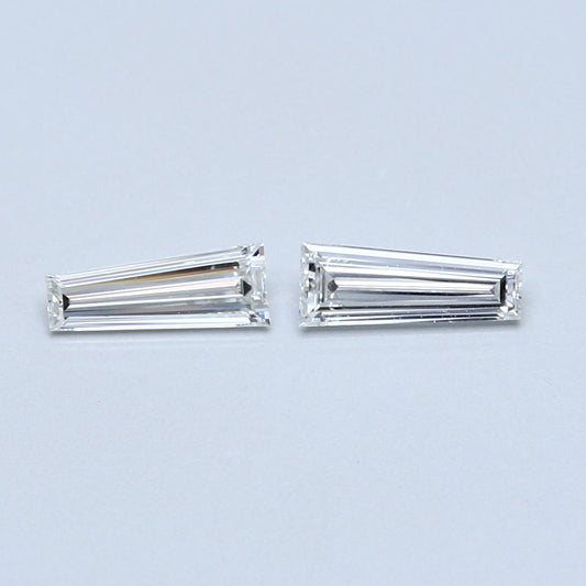 0.65 TCW Pair of Tapered Baguette Natural Loose Diamond