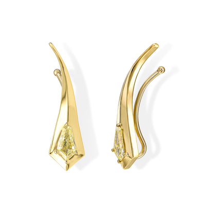 18K Yellow Gold Stud Earrings With 0.54 Total Carat Weight Natural Diamond