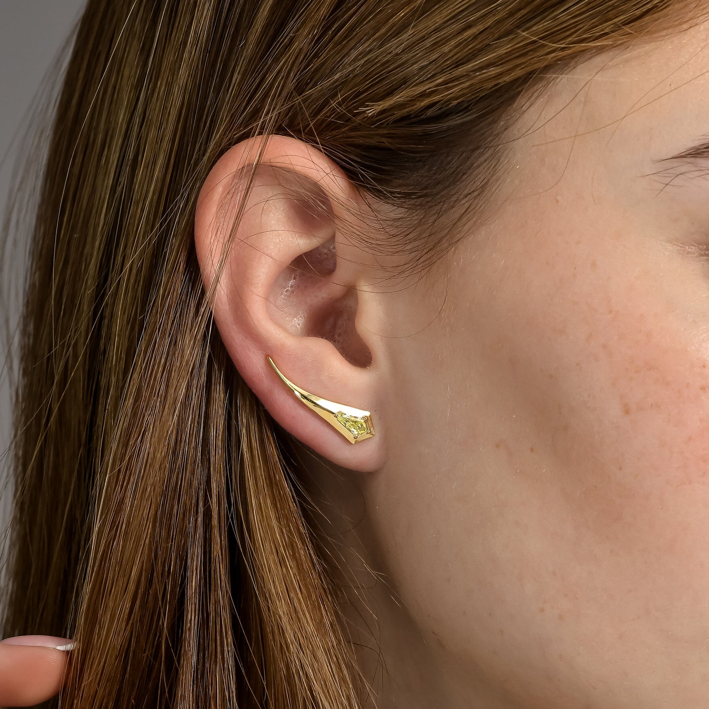 18K Yellow Gold Stud Earrings With 0.54 Total Carat Weight Natural Diamond
