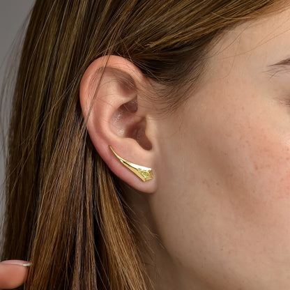 18K Yellow Gold Stud Earrings With 0.54 Total Carat Weight Natural Diamond