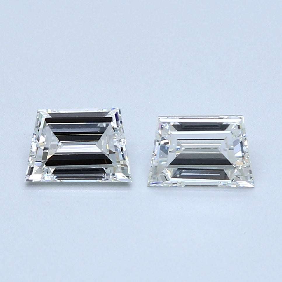 1.22 TCW Pair of Loose Diamond Natural Diamond (Trapeze Shape, G Color, VVS-VS Clarity)