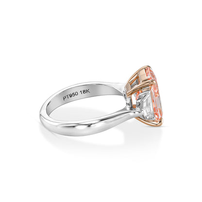 Platinum Statement Ring With 4.29ct Fancy Vivid Pink Radiant (Treated Color)Diamond