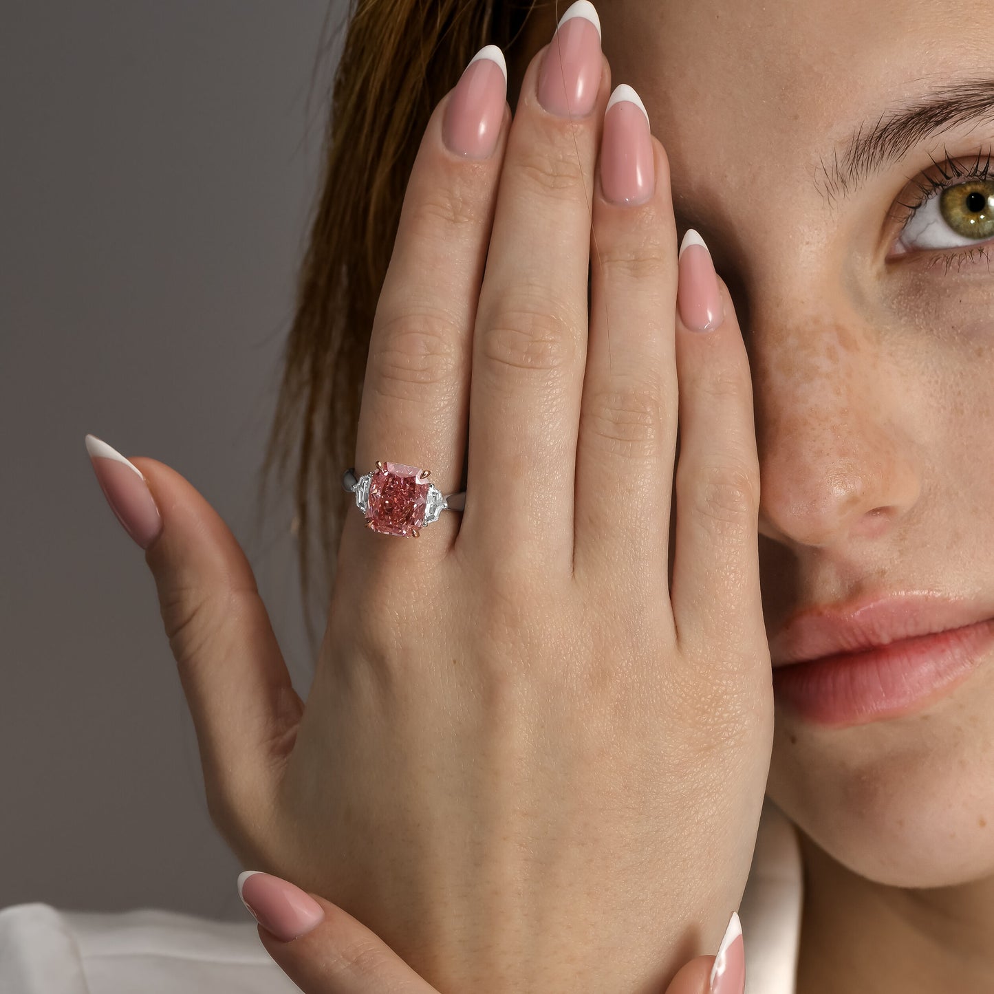 Platinum Statement Ring With 4.29ct Fancy Vivid Pink Radiant (Treated Color)Diamond