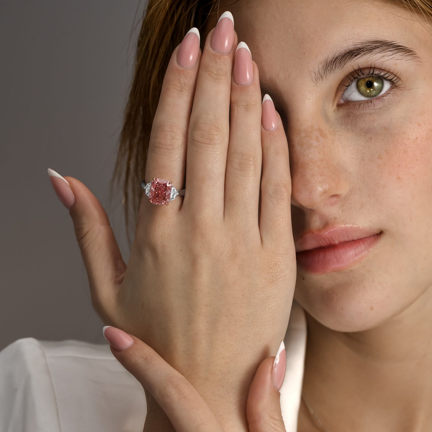 Platinum Statement Ring With 4.29ct Fancy Vivid Pink Radiant (Treated Color)Diamond