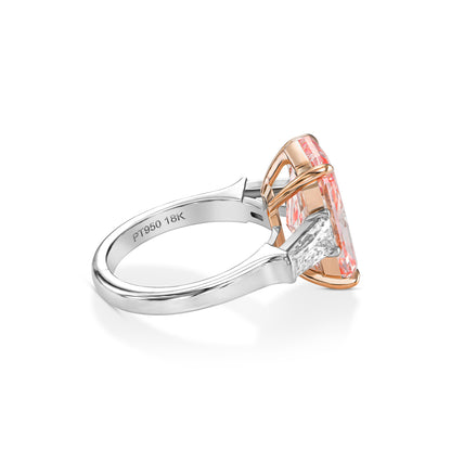 Platinum Statement Ring With 7.01 Ct Fancy Vivid Pink Radiant (Treated Color) Diamond