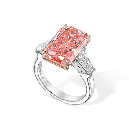 Platinum Statement Ring With 7.01 Ct Fancy Vivid Pink Radiant (Treated Color) Diamond