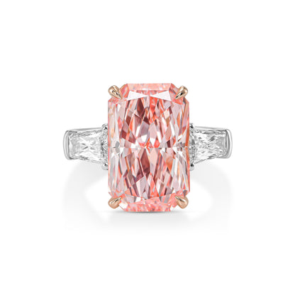 Platinum Statement Ring With 7.01 Ct Fancy Vivid Pink Radiant (Treated Color) Diamond