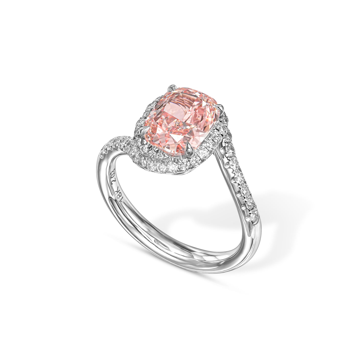 18K White Gold Statement Ring With 2.03 Carat Fancy Coloured Diamond