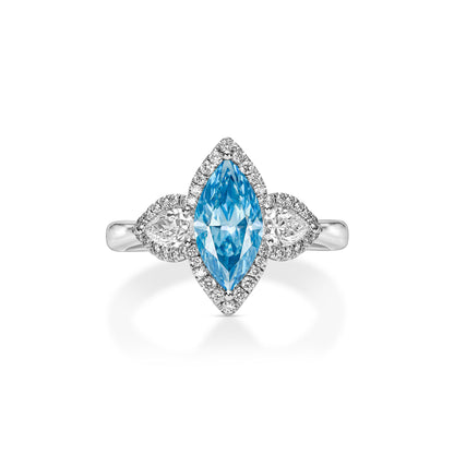 18K White Gold Statement Ring With 1.34 Carat Fancy Coloured Diamond