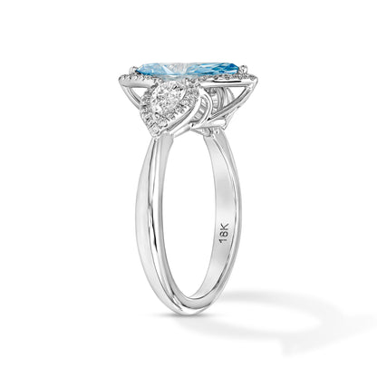 18K White Gold Statement Ring With 1.34 Carat Fancy Coloured Diamond