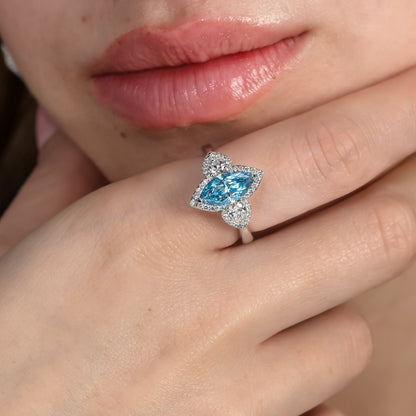 18K White Gold Statement Ring With 1.34 Carat Fancy Coloured Diamond