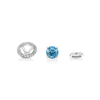 18K White Gold Stud Earrings With 2.11 Carat Fancy Coloured Diamond